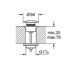 Grohe Slotted Waste Set with Push-Open Plug -Wastes & Traps Sales 115XT A2