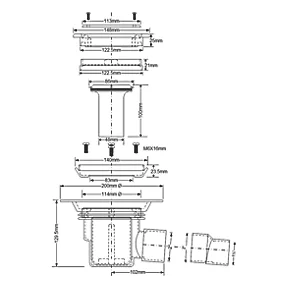 McAlpine TSG1SS Trapped Gully Polished Stainless Steel 75mm Water Seal 4 McAlpine TSG1SS Trapped Gully Polished Stainless Steel 75mm Water Seal - Image 2