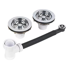 McAlpine 1½ / 2 Bowl Waste Kit Chrome-Plated Brass 1 1/2" 3 McAlpine 1½ / 2 Bowl Waste Kit Chrome-Plated Brass 1 1/2"