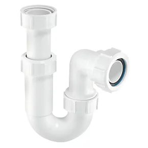 McAlpine Adjustable Inlet Tubular P Trap White 40mm 3 McAlpine Adjustable Inlet Tubular P Trap White 40mm