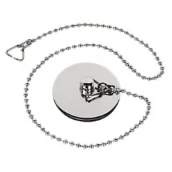 Chrome Bath Plug & Chain 16"