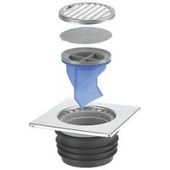 McAlpine FGT150-SV-110 Square Gully Tile with Non-Return Valve 150mm