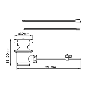 Flomasta Slotted Lever Basin Waste 4 Flomasta Slotted Lever Basin Waste - Image 2