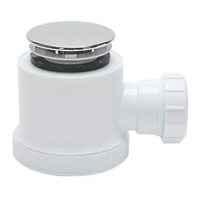 Opella Shower Waste White / Chrome 50mm 3 Opella Shower Waste White / Chrome 50mm