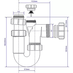 McAlpine P-Trap White 32mm 4 McAlpine P-Trap White 32mm - Image 2