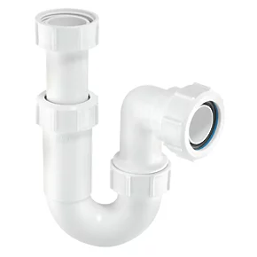 McAlpine Adjustable Inlet Tubular 'P' Trap White 32mm 2 McAlpine Adjustable Inlet Tubular 'P' Trap White 32mm