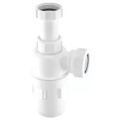 McAlpine Adjustable Inlet Bottle Trap White 40mm