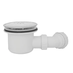 Fluidmaster Shower Waste White / Chrome 90mm 3 Fluidmaster Shower Waste White / Chrome 90mm